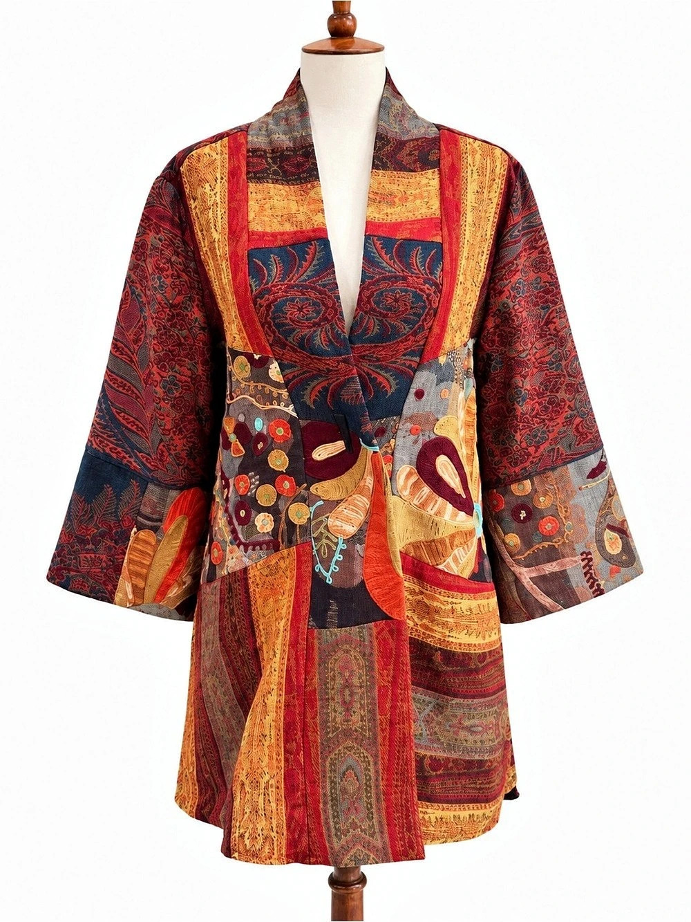 Soft Surroundings Patchwork Paisley Jacket Size Small New Wool and Silk